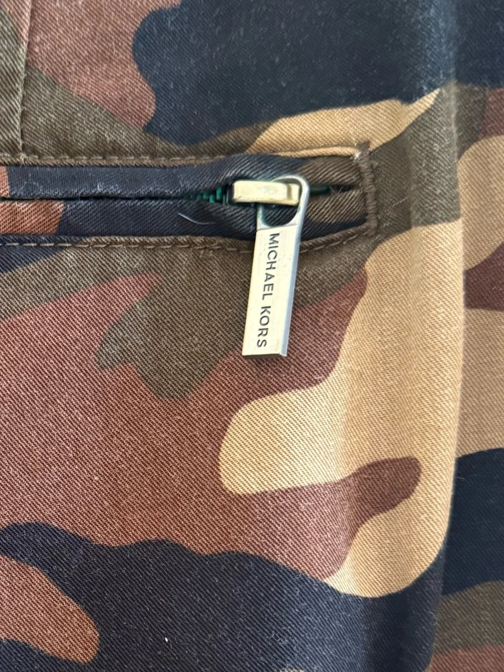 Michael Kors Camo Cargo Pants Size 2 Utility Military Camo Straight Leg Cotton